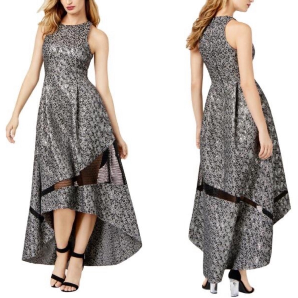 Sachin & Babi | Leopard Metallic Evening Gown